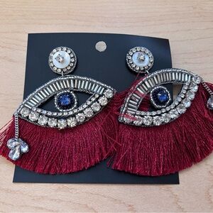 Crystal and Fringe Earrings